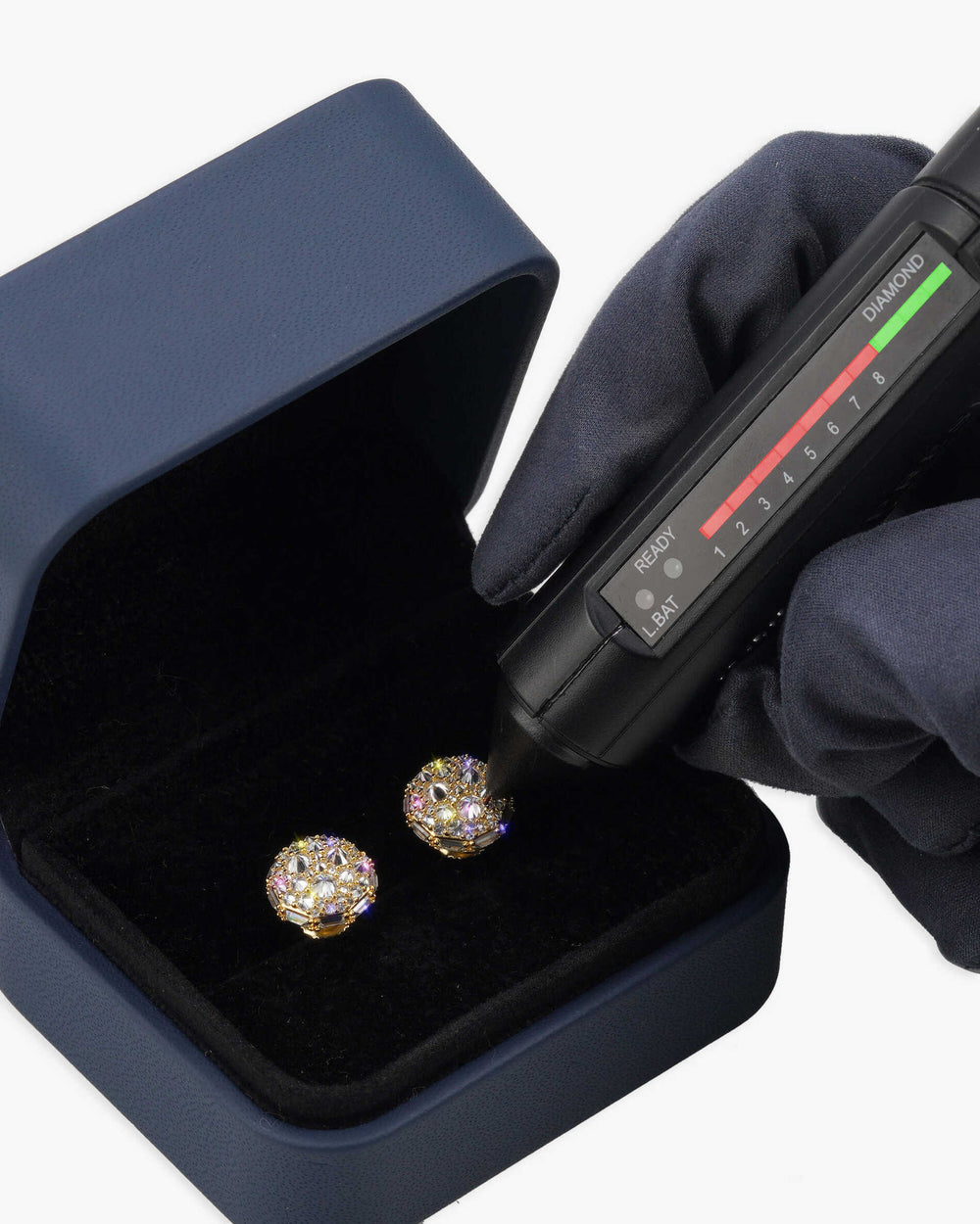 Moissanite Dome Cluster Stud Earrings 14K Gold - Yellow Gold