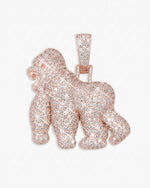 Moissanite Gorilla Pendant 14K Gold - Rose Gold L (40MM)