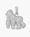 Moissanite Gorilla Pendant 14K Gold - White Gold L (40MM)