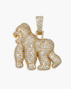 Moissanite Gorilla Pendant 14K Gold - Yellow Gold L