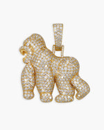 Moissanite Gorilla Pendant 14K Gold - Yellow Gold L