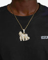 Moissanite Gorilla Pendant 14K Gold - Yellow Gold L