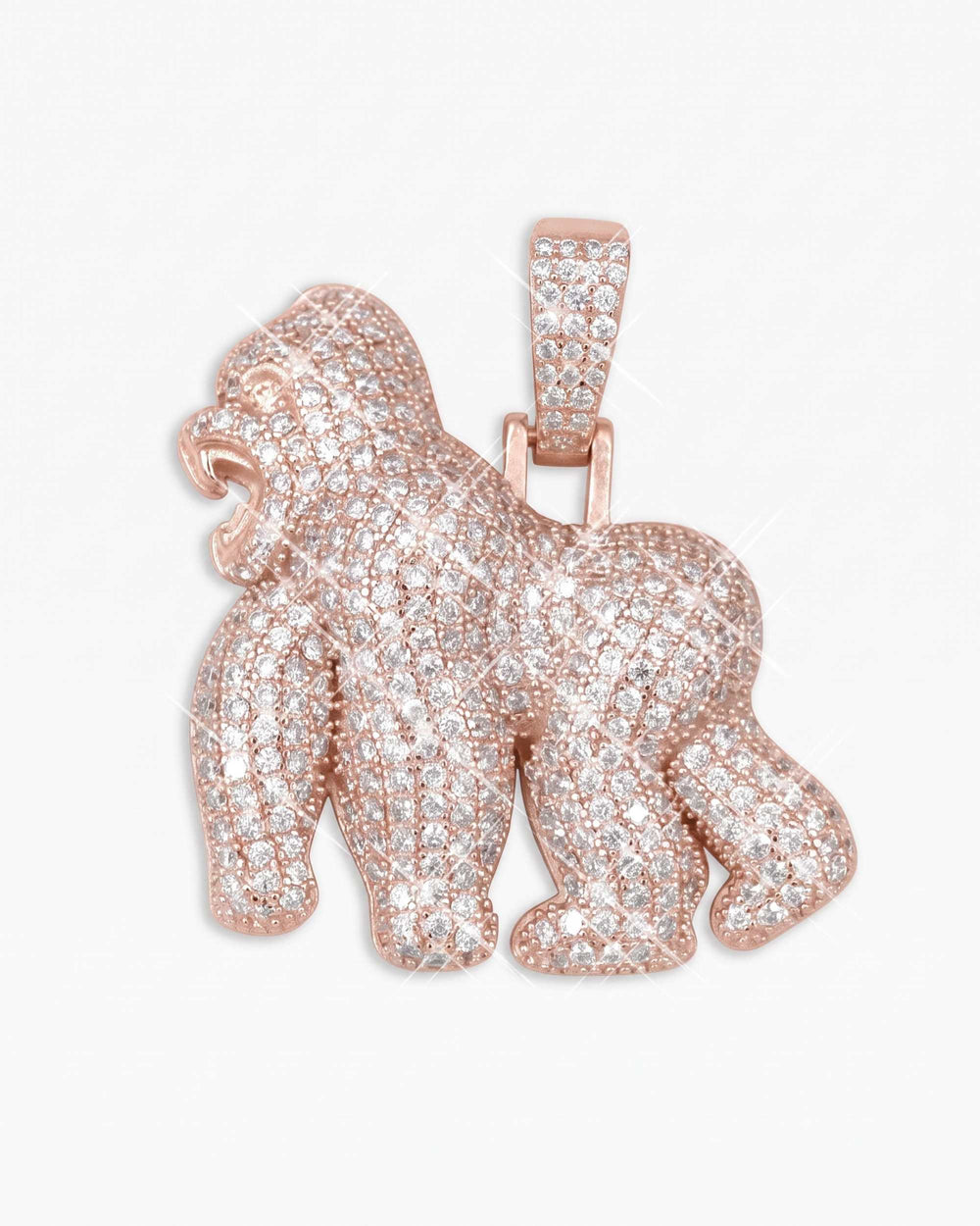 Moissanite Gorilla Pendant 14K Gold - Rose Gold M (31MM)