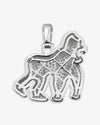 Moissanite Gorilla Pendant 14K Gold - White Gold M (31MM)