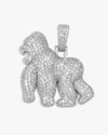 Moissanite Gorilla Pendant 14K Gold - White Gold M (31MM)