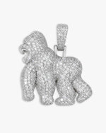 Moissanite Gorilla Pendant 14K Gold - White Gold M (31MM)