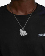 Moissanite Gorilla Pendant 14K Gold - White Gold M (31MM)