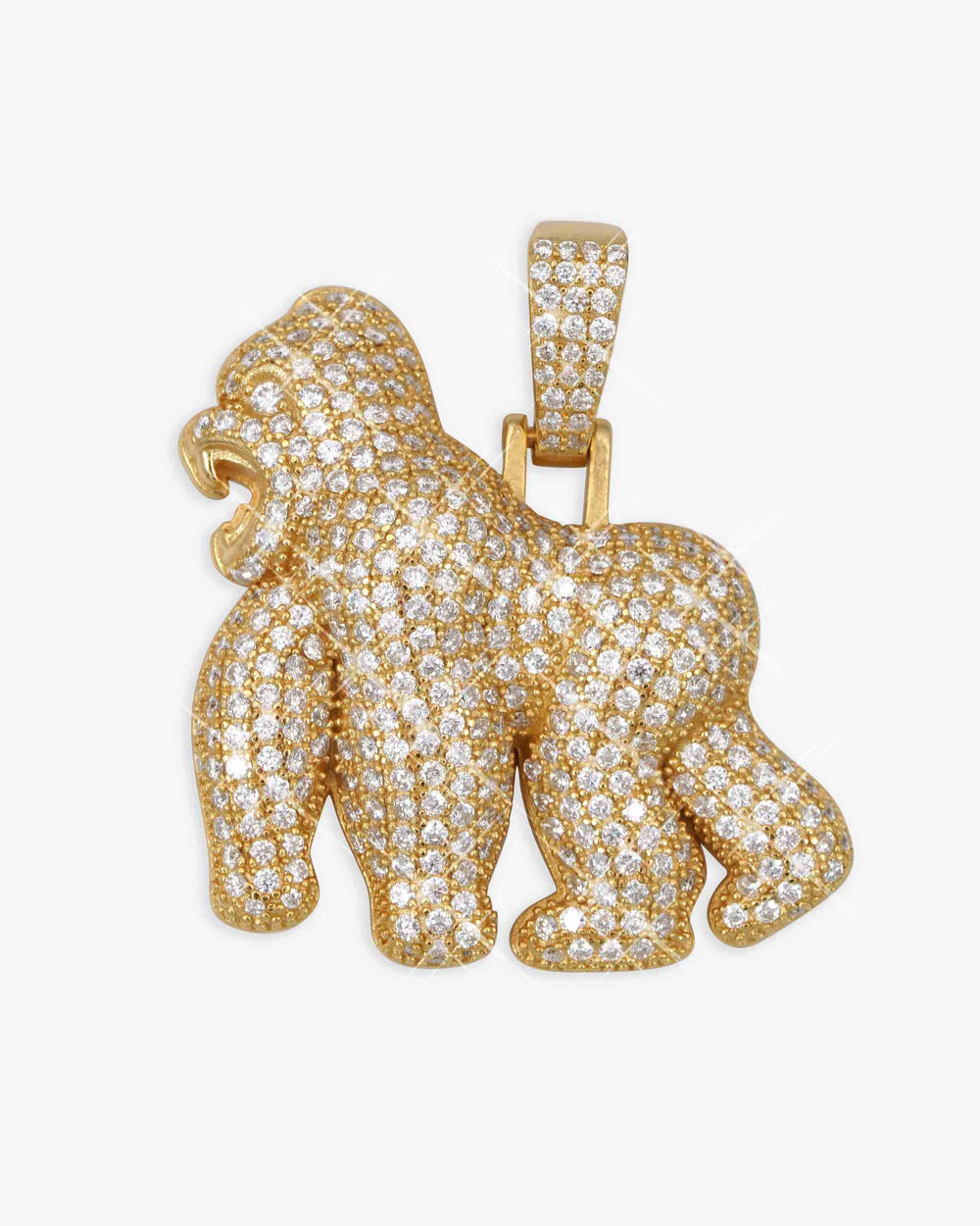 Moissanite Gorilla Pendant 14K Gold icecartel small yellow main
