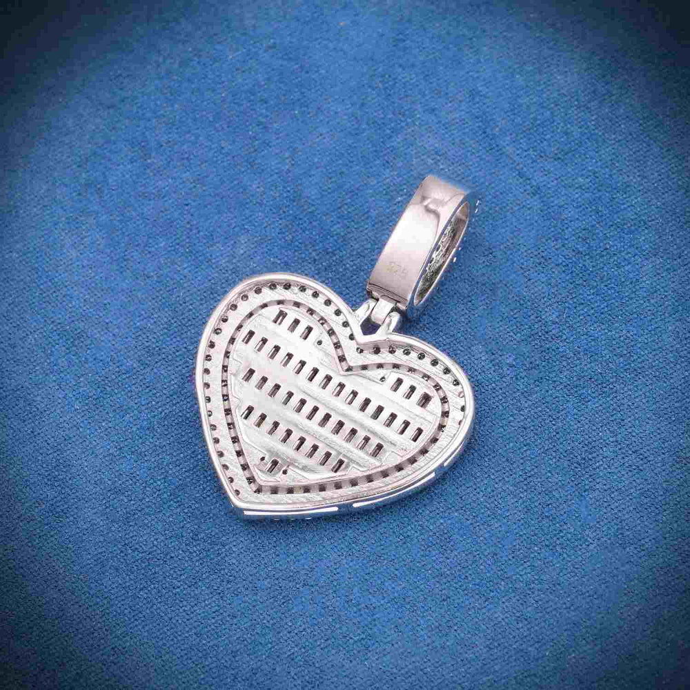 Moissanite Heart Pendant 14k Gold back