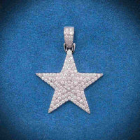 Moissanite Star Pendant 14K Gold 1