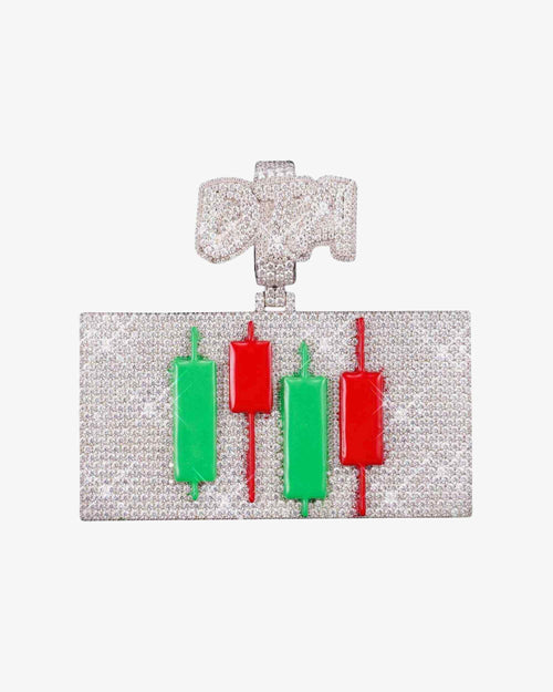 Moissanite Custom Cryptocurrency Chart Pendant 14K Gold 41