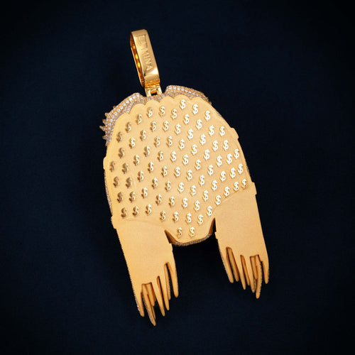 Moissanite Custom Predator Pendant 14K Gold back