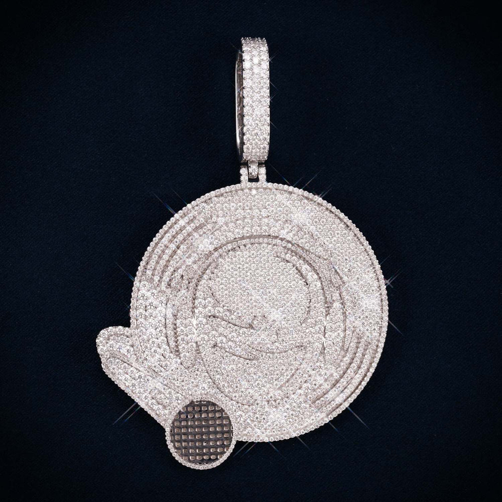 Moissanite Rapper Logo Custom Pendant 14K Gold