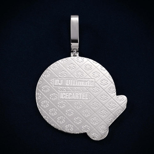 Moissanite Rapper Logo Custom Pendant 14K Gold back