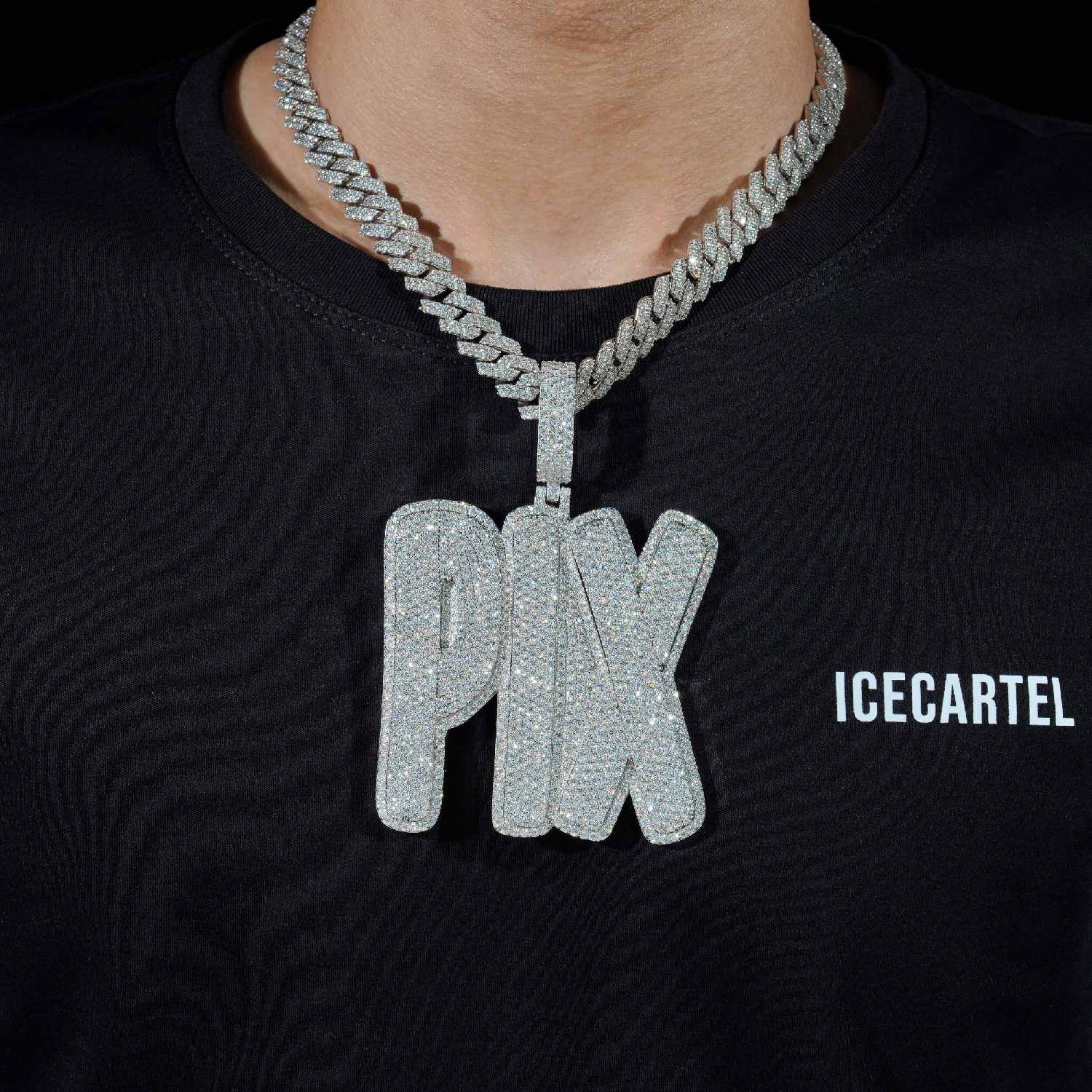 NewPIX Custom Name Moissanite Pendant model