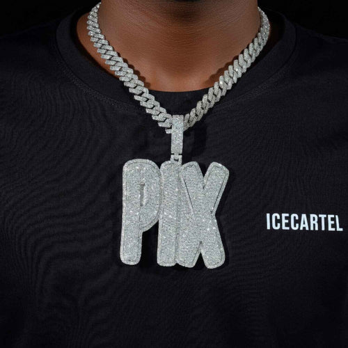 NewPIX Custom Name Moissanite Pendant model1