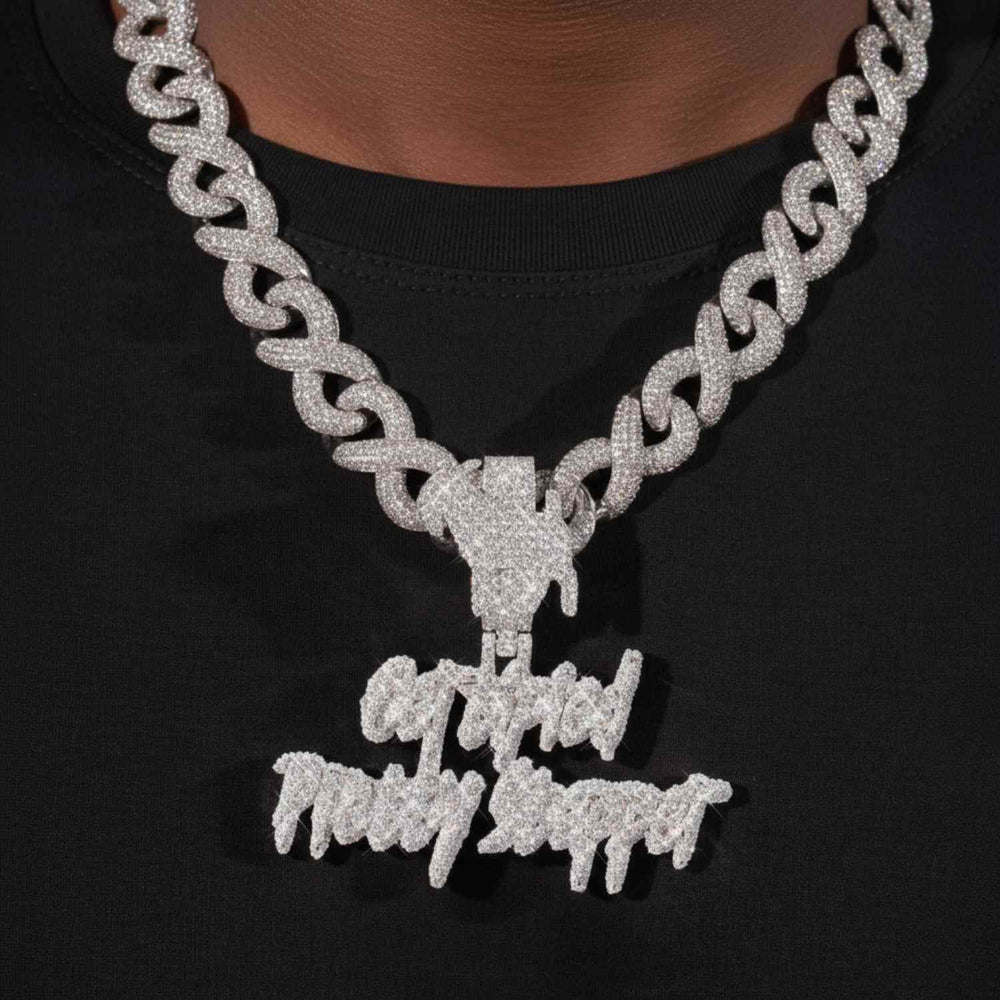 GOAT Certified Pretty Stepper Custom Moissanite Pendant 14K Gold icecartel model1