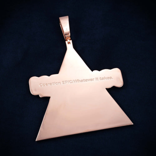 "OBLIGATED" Custom Moissanite Pendant 14K Gold back