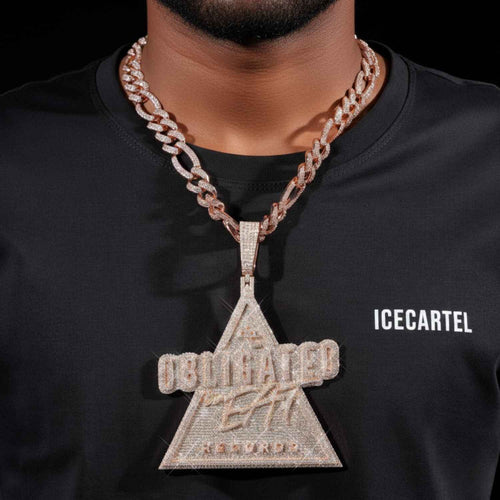 "OBLIGATED" Custom Moissanite Pendant 14K Gold model21