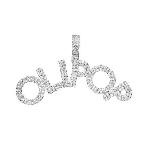 "OLIPOP" Custom Name Moissanite Pendant 14K Gold 1