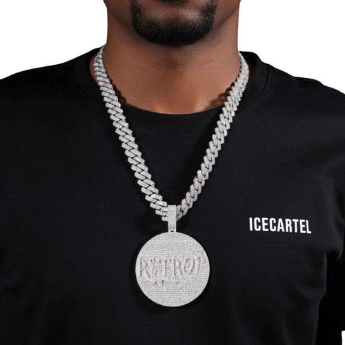 "R3TROY" Custom Moissanite Pendant 14K Gold model