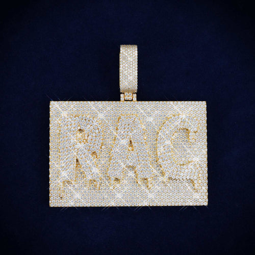 RAC Custom Moissanite Name Pendant 14K Gold icecartel main