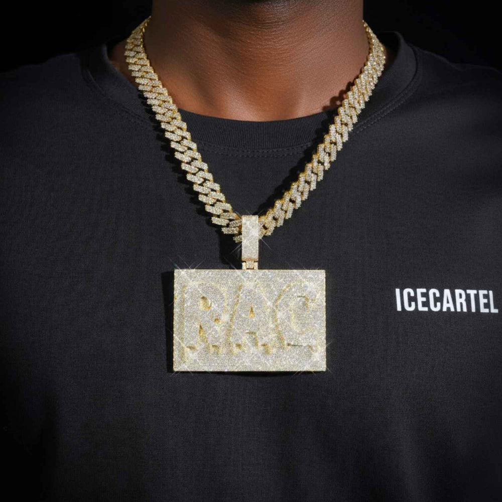 RAC Custom Moissanite Name Pendant 14K Gold icecartel model1