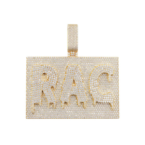 RAC Custom Moissanite Name Pendant 14K Gold icecartel white
