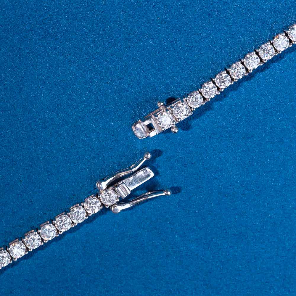 S925 3mm moissanite tennis chain bracelet bundle clasp