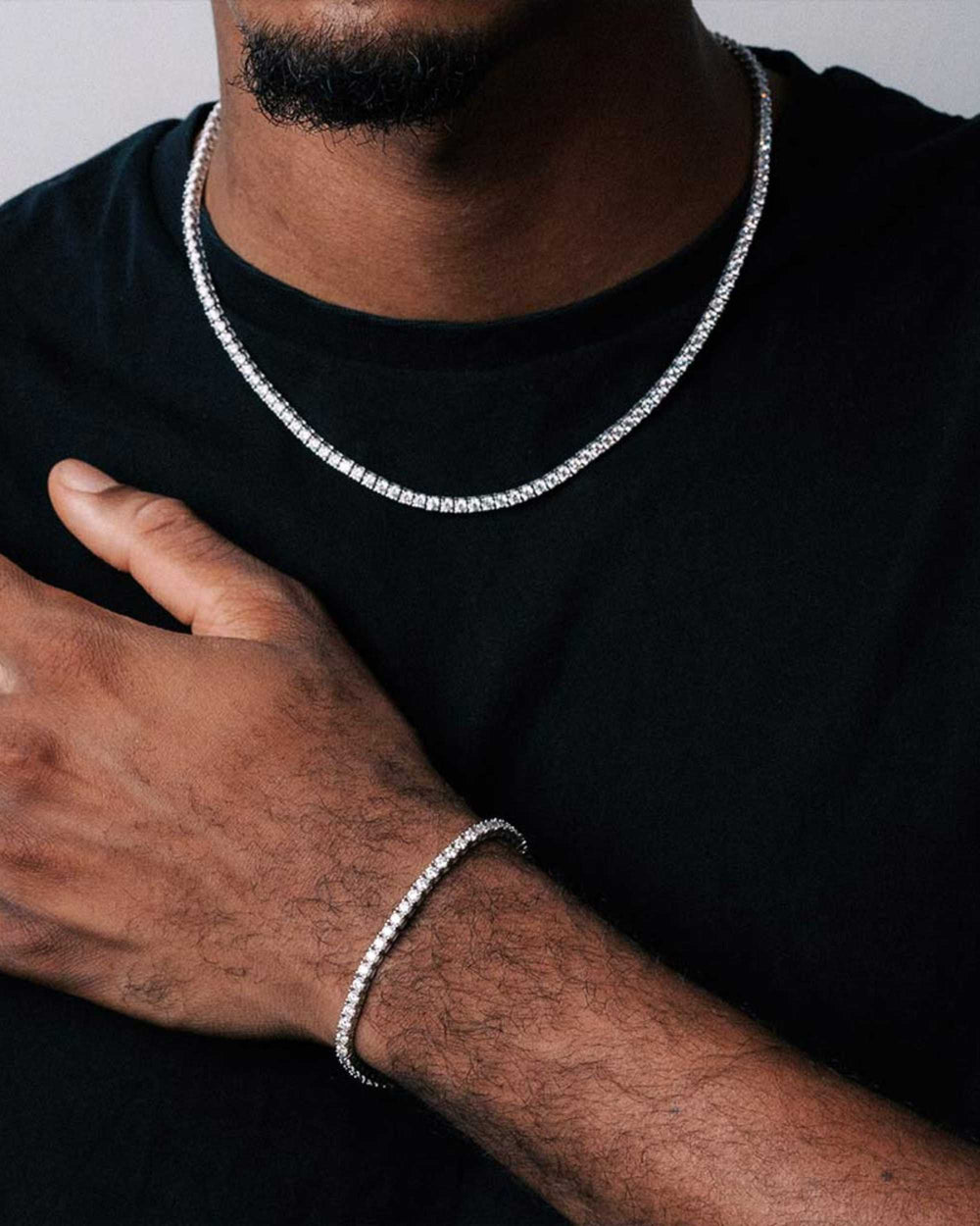 S925 3mm moissanite tennis chain bracelet bundle model px