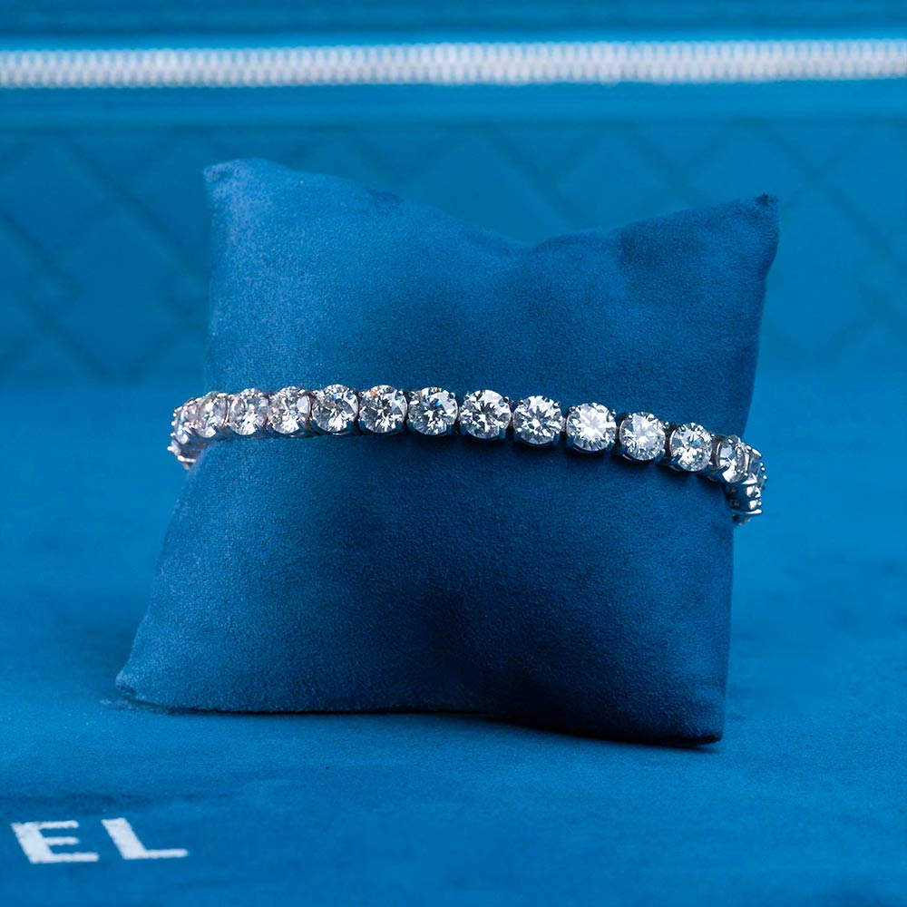 S925 6mm moissanite tennis chain bracelet bundle 14k gold bracelet