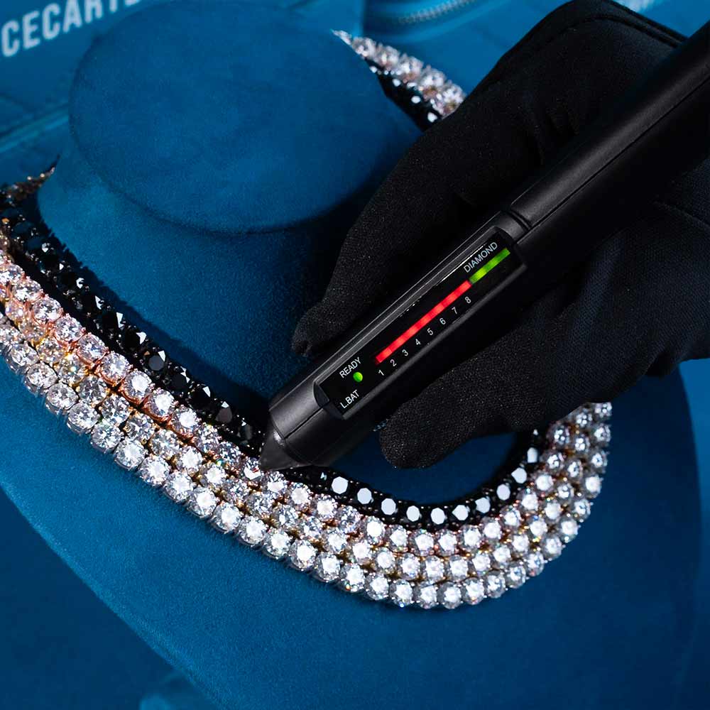S925 6mm moissanite tennis chain bracelet bundle 14k gold diamond tester necklace