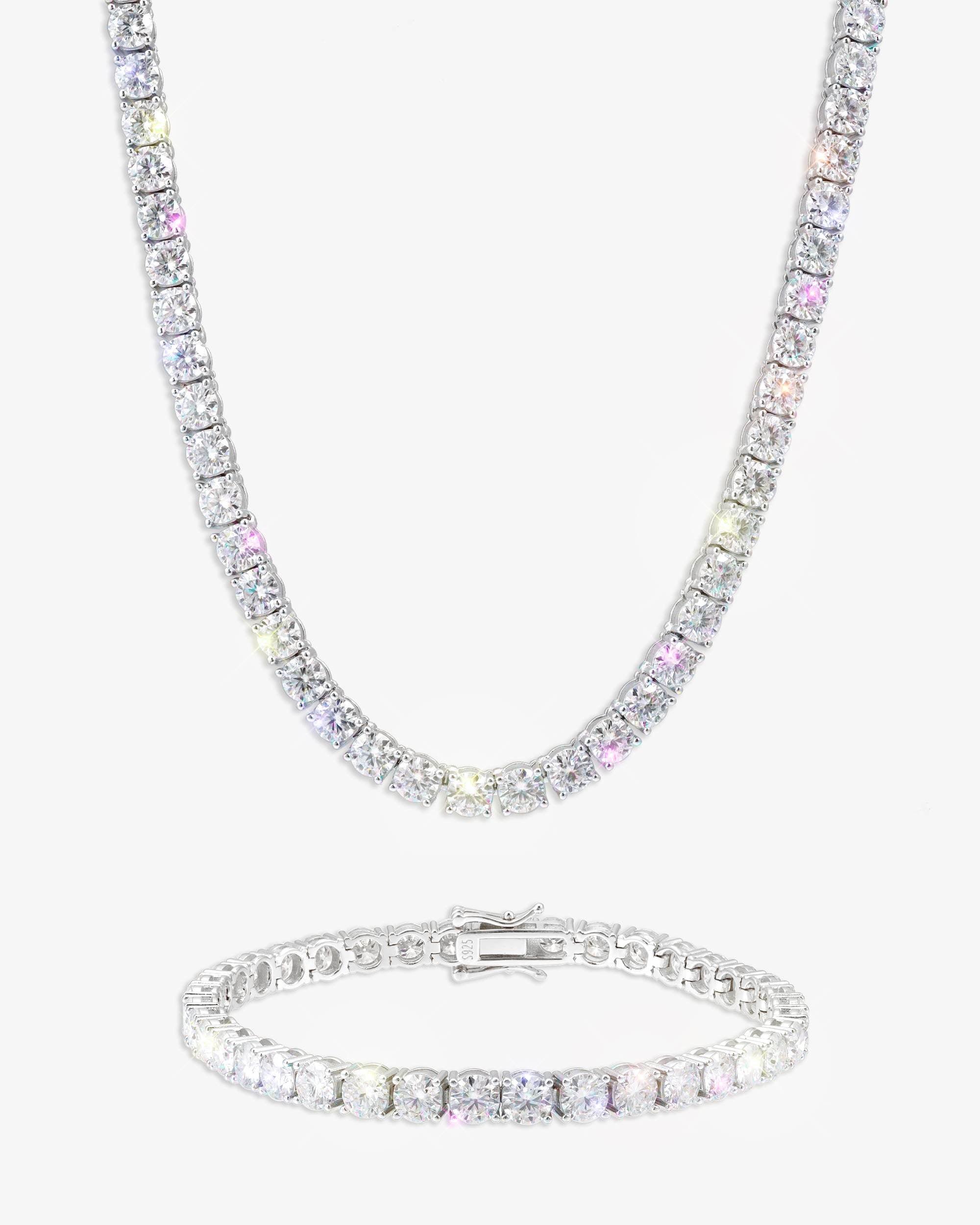3MM Diamond Tennis Chain 14K Solid Yellow Gold
