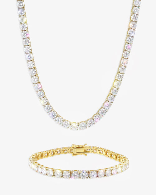 S925 6mm moissanite tennis chain bracelet bundle 14k gold px icecartel set yellow