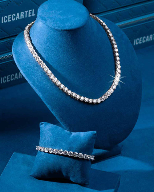S925 6mm moissanite tennis chain bracelet bundle 14k gold px icecartel
