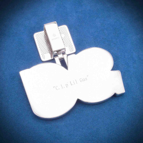 "SC" Custom Moissanite Logo Pendant 14k Gold back