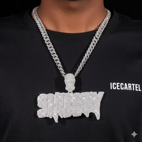 2SHIESTY Custom Moissanite Name Pendant 14K Gold icecartel model1