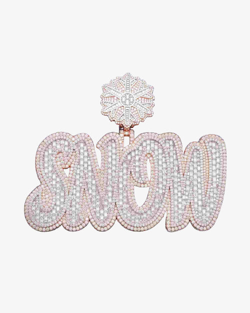 "SNOW" Custom Moissanite Pendant 14K Gold 1