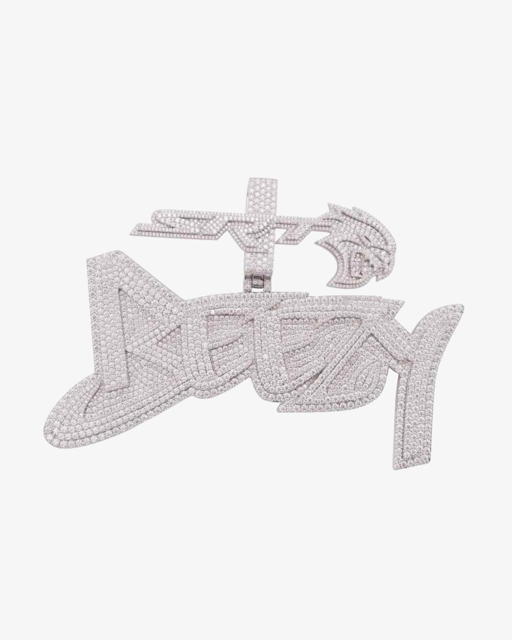 SRT Breezy Custom Moissanite Pendant 14K White Gold 3