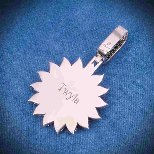 "SUNSHINE" Custom Moissanite Pendant 14K Gold back