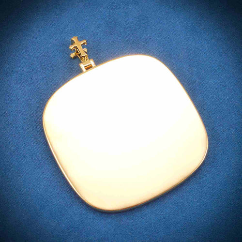 "SV" Custom Moissanite Pendant 14K Gold back