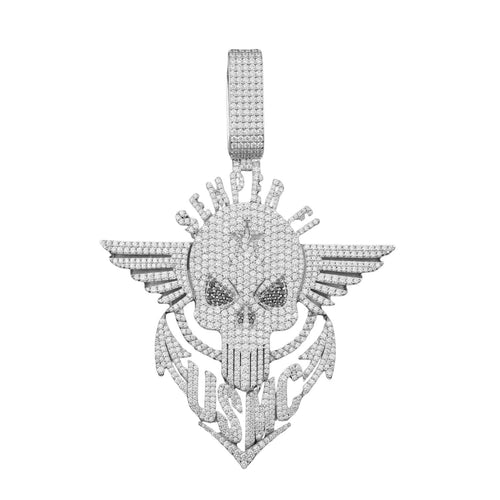 "Semper Fi" Custom Moissanite Pendant 14K Gold 1