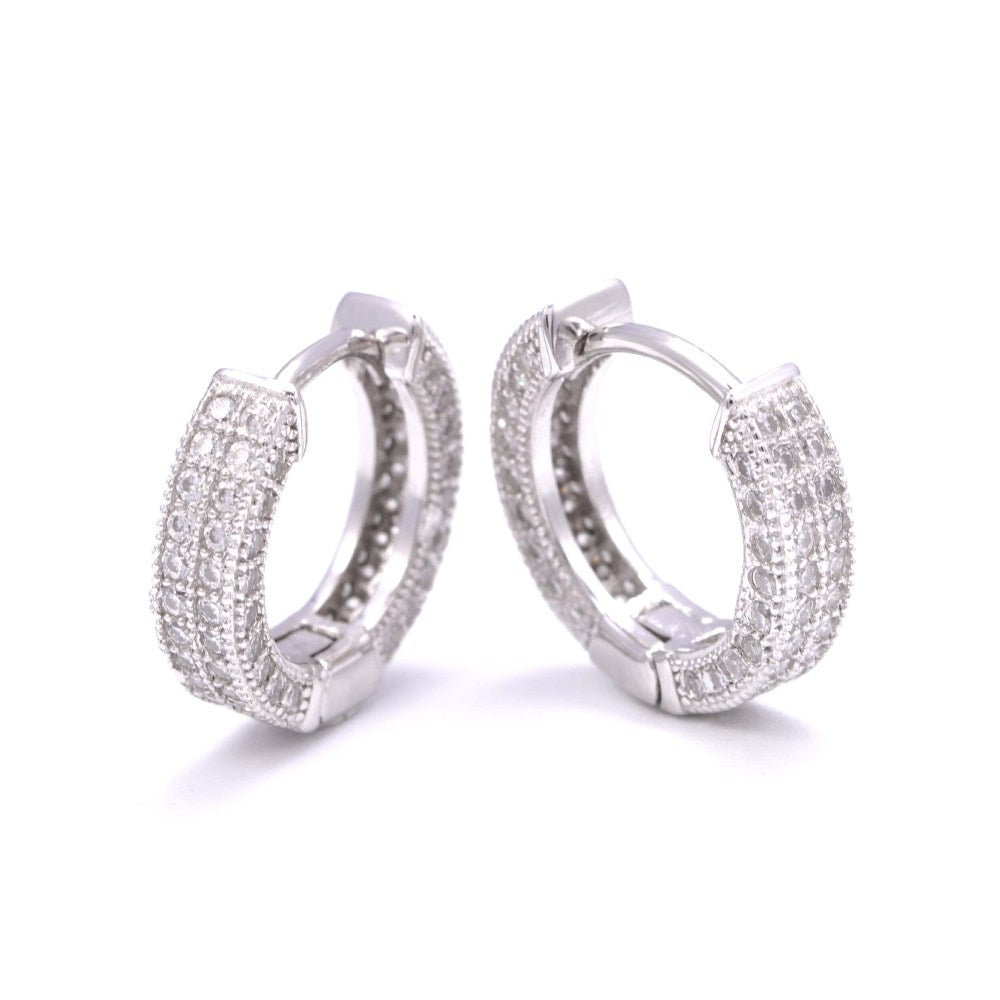 Side Halo Moissanite Earrings 14K Gold 1