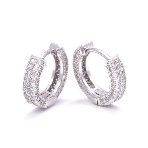 Side Halo Moissanite Earrings 14K Gold 1