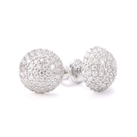 Snowball Moissanite Earrings 14K Gold 1