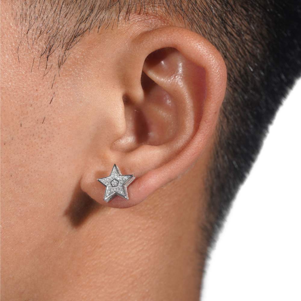 Star Moissanite Earrings 14K Gold 2