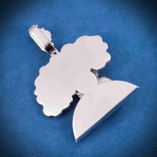 "TANNA WORLD" Custom Moissanite Pendant 14K Gold back