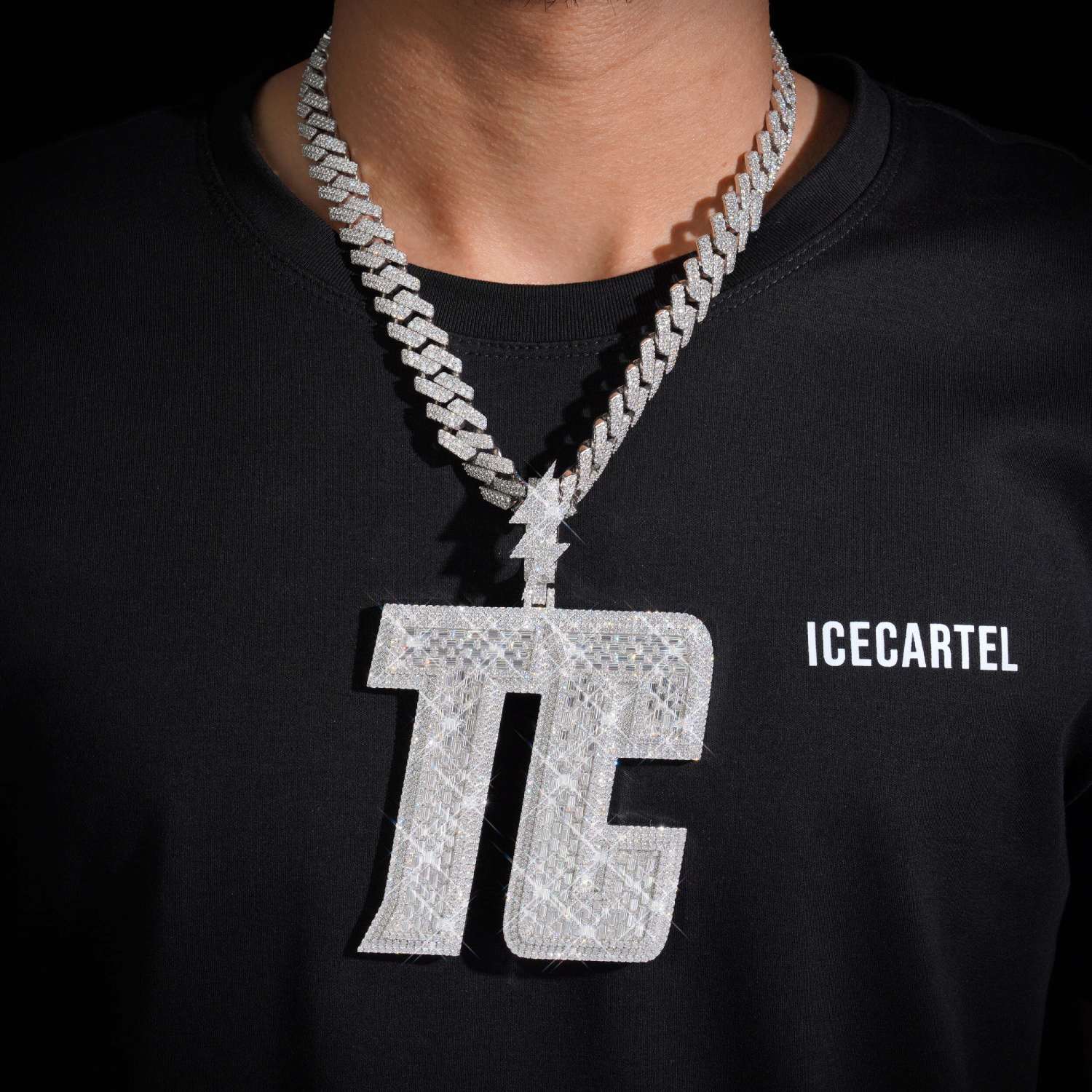 TC Custom Name Moissanite Pendant 14K Gold icecartel model