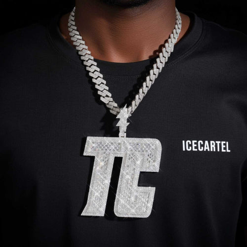 TC Custom Name Moissanite Pendant 14K Gold icecartel model1