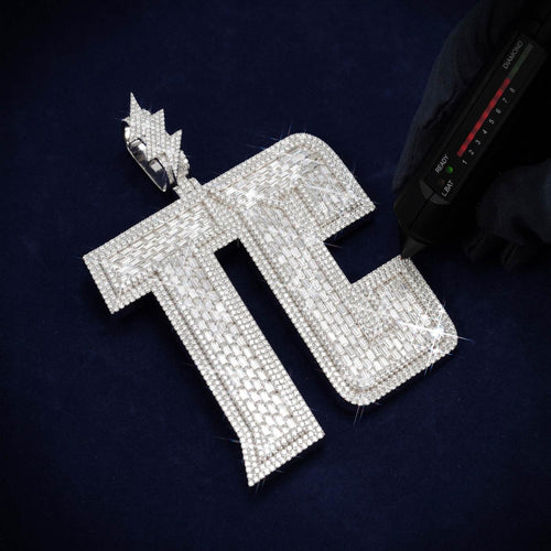 TC Custom Name Moissanite Pendant 14K Gold icecartel test